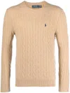 POLO RALPH LAUREN BEIGE KNITTED WOOL SWEATER