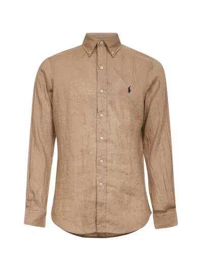 Polo Ralph Lauren Beige Linen Custom-fit Shirt