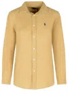 Polo Ralph Lauren Beige Linen Shirt In Sand