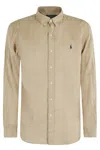 Polo Ralph Lauren Shirt Fitted Button-down Collar In Beige