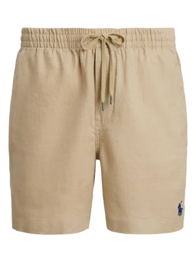 Polo Ralph Lauren Beige Solid Colour Mid-trunk Swim Trunks
