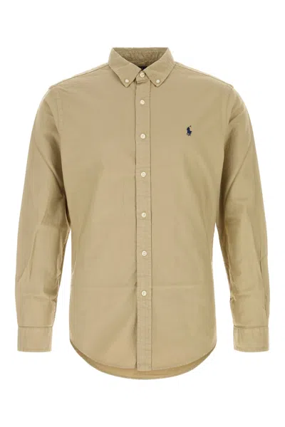 Polo Ralph Lauren Beige Oxford Shirt In Light Brown