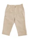Polo Ralph Lauren Beige Pants With Elastic Waist And Pony Embroidery On The Rear In Cotton Baby In Neutral