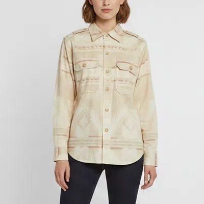 Pre-owned Polo Ralph Lauren Beige Printed Gabardine Utility Shirt M