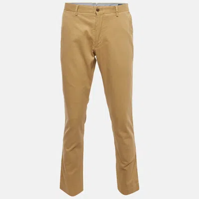 Pre-owned Polo Ralph Lauren Beige Stretch Cotton Slim Fit Pants L In Sand