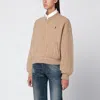 Polo Ralph Lauren Beige Wool And Cashmere Bomber Jacket Relaxed Fit In Brown