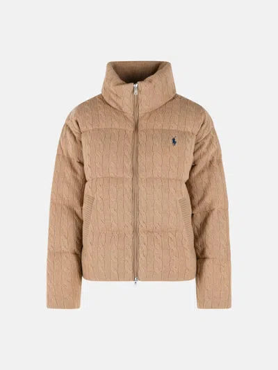 Polo Ralph Lauren Beige Wool And Cashmere Down Jacket In Neutral