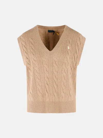 Polo Ralph Lauren Beige Wool And Cashmere Vest