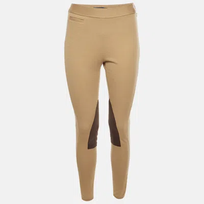 Pre-owned Polo Ralph Lauren Beige Wool Blend Knit Jodhpur Trousers S In Sand