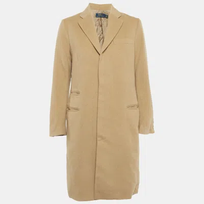 Pre-owned Polo Ralph Lauren Beige Wool Blend Mid-length Coat S In Sand