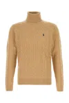 Polo Ralph Lauren Wool And Cashmere Sweater With Frontal Logo In Brown