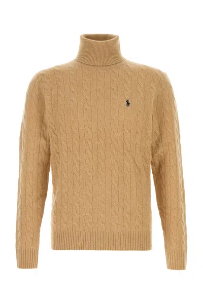 POLO RALPH LAUREN MAGLIONE IN MISTO LANA BEIGE  UOMO