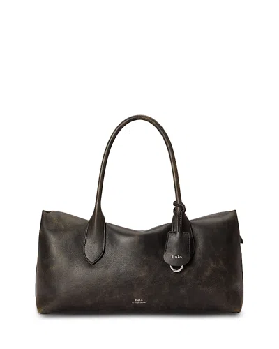 Polo Ralph Lauren Bellport Leather Satchel In Brown