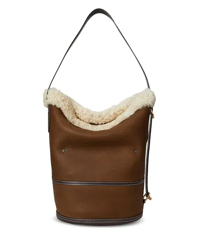 POLO RALPH LAUREN BELLPORT SHEARLING SLING BUCKET BAG