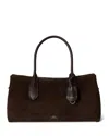 Polo Ralph Lauren Leather-trimmed Suede Duffel Bag In Brown
