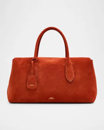 Polo Ralph Lauren Bellport Suede Satchel In Red