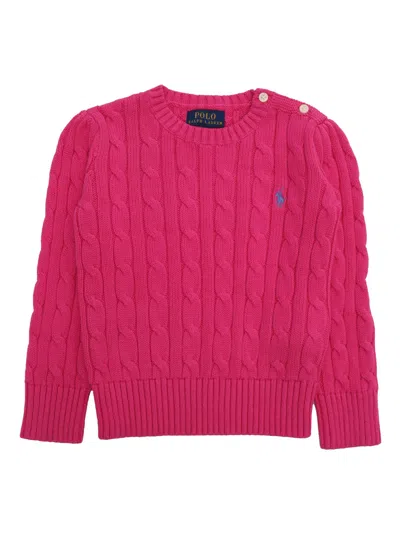 Polo Ralph Lauren Kids' Belmont Fuchsia Sweater In Pink