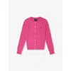 Polo Ralph Lauren Mini-cable Cotton Cardigan In Belmont Pink/ White