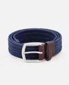 Polo Ralph Lauren Logo Debossed Woven Belt In Blue