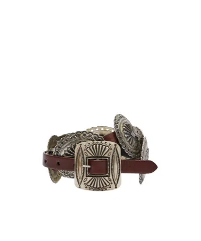 Polo Ralph Lauren Belt Buckle Waist Belt In Brown