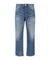 Polo Ralph Lauren Straight-leg Jeans In Medium Blue Denim With Distressed Finish In Blue