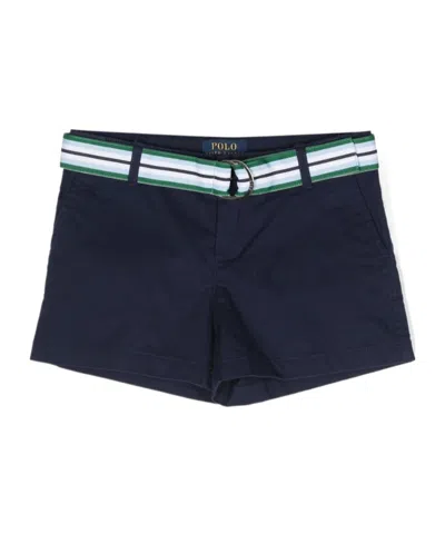Polo Ralph Lauren Kids' Belt Ring Shorts In Black
