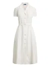 Polo Ralph Lauren Belted-buttoned Midi Dress In Neutral
