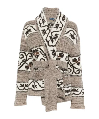 Polo Ralph Lauren Belted Cardigan In Multi