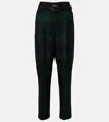 Polo Ralph Lauren Belted Checked High-rise Wool Tapered Pants In Multi