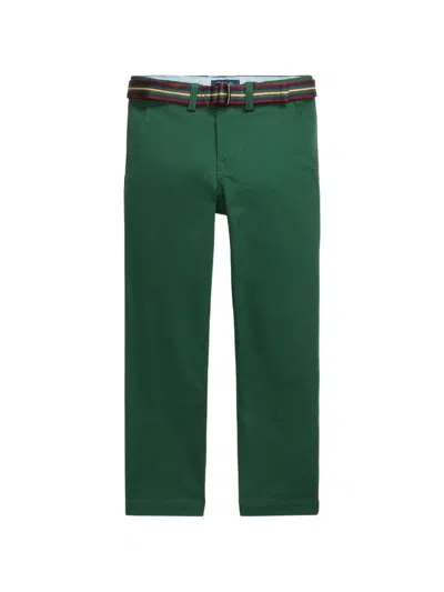 Polo Ralph Lauren Kids' Belted Chino Trousers In Green