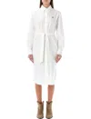 Polo Ralph Lauren Belted Cotton Oxford Shirtdress In White