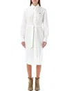 Polo Ralph Lauren Belted Cotton Oxford Shirtdress In White