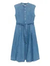 Polo Ralph Lauren Cerulean Blue Midi Shirt Dress With Detachable Waist Belt In Blue