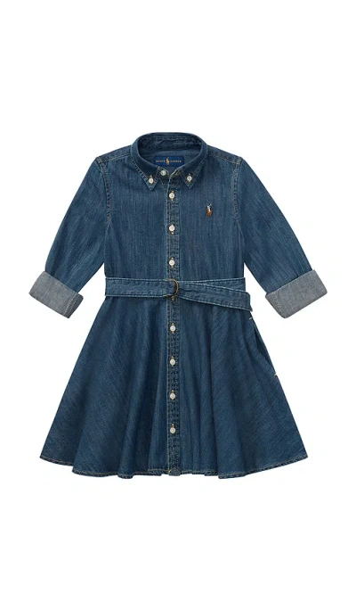 Polo Ralph Lauren Belted Denim Shirtdress In Blue