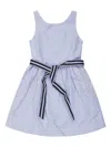 Polo Ralph Lauren Sleeveless Belted Chambray Dress In Blue