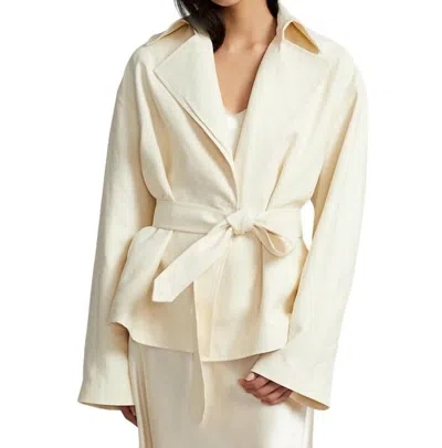 Polo Ralph Lauren Belted Hemp Trench Coat In Ecru In White