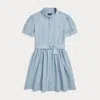 Polo Ralph Lauren Belted Indigo Chambray Shirtdress In New Medium Wash