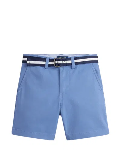 Polo Ralph Lauren Kids' Belted Logo-embroidered Shorts In Multi