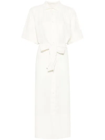 Polo Ralph Lauren Belted Midi Shirt Dress In Neutrals