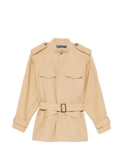 Polo Ralph Lauren Belted Military Jacket In Neutral