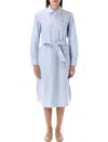 Polo Ralph Lauren Embroidered Poplin Shirt Dress With Belted Waist