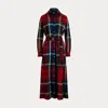 Polo Ralph Lauren Belted Plaid Cotton-blend Dress In Red Multi Plaid