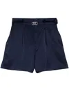 Polo Ralph Lauren Belted Satin Shorts In Blau