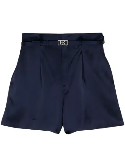 Polo Ralph Lauren Belted Satin Shorts In Blau