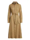 Polo Ralph Lauren Belted Shirt Dress In Brown