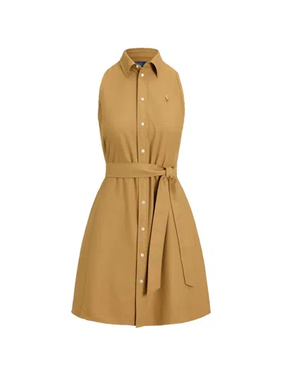 Polo Ralph Lauren Belted Sleeveless Mini Dress In Multi