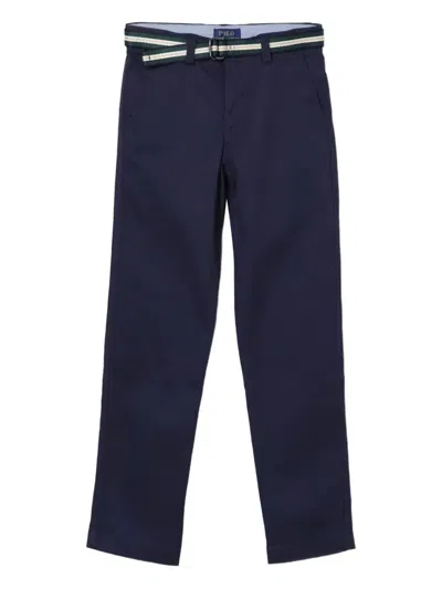 Polo Ralph Lauren Kids' Belted Trousers In Blue