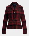 Polo Ralph Lauren Belted Tweed Jacket In Multi