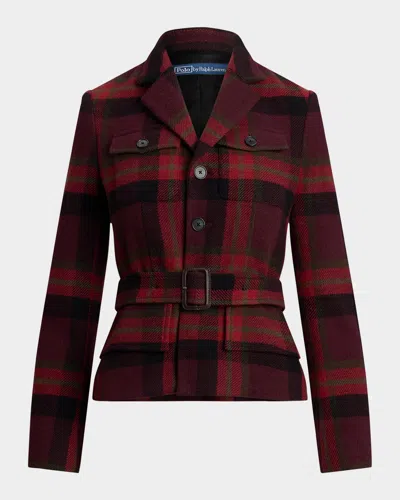 Polo Ralph Lauren Belted Tweed Jacket In Multi