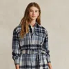 Polo Ralph Lauren Belted Wool-blend Twill Shirt In Multi